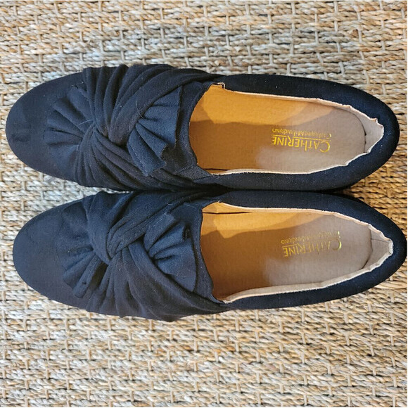 CATHERINE MALANDRINO black platform slip on shoes.  Size is 8.5. - Picture 2 of 9
